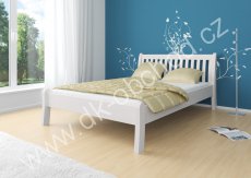 Bílá manželská postel MASSA 180x200 cm - masiv borovice