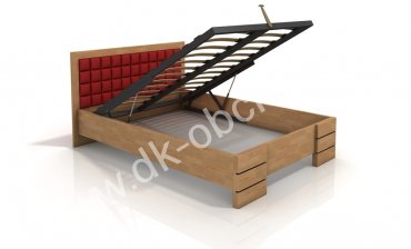Buková zvýšená postel s úložným prostorem z masivu Gotland 180x200 - high