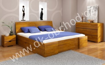 Buková postel s úložným prostorem 120x200 Hessler Maxi Drawers