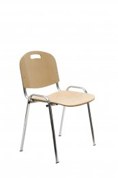 Židle konferenční, jednací - dřevo 112 Cr DU - chrom s manipulačním otvorem